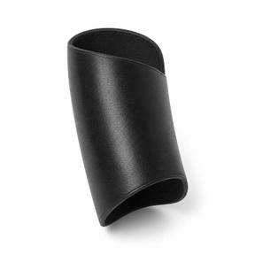 fitted black curved panel leather-like arm cuff